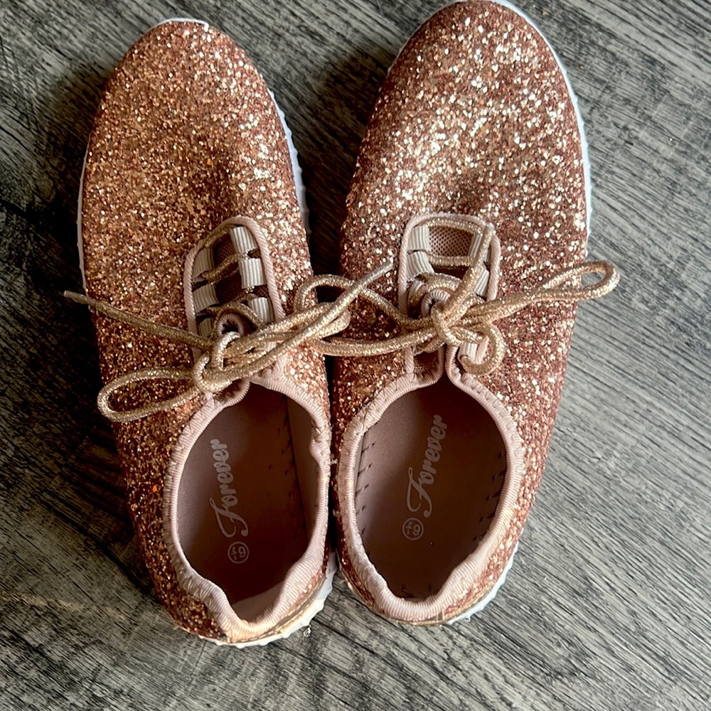 Gold sparkle shoes